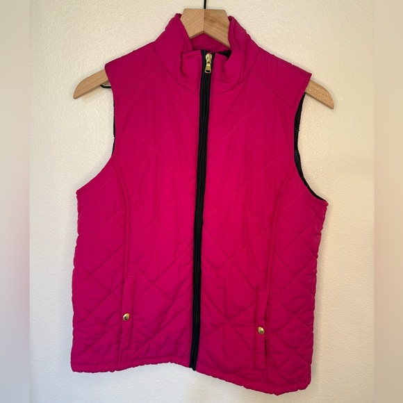 Lauren Ralph Lauren Jackets & Blazers - Lauren Ralph Lauren Vest Womens Large Pink Quilted Full Zip Sleeveless Jacket